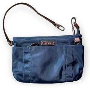 TUMI Nylon & Leather Blue Wristlet